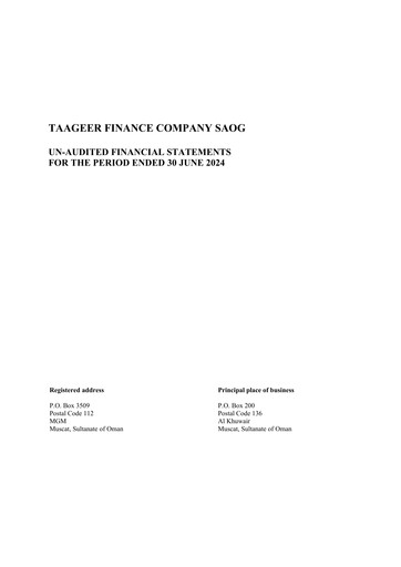Thumbnail Taageer Finance Financial Statement 2024-h1