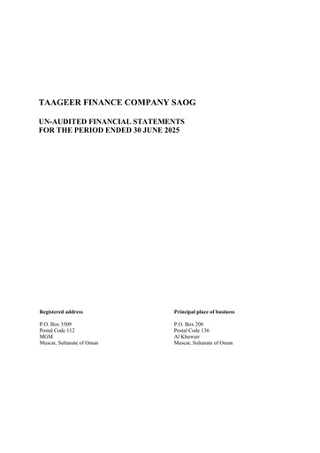 Thumbnail Taageer Finance Financial Statement 2025-h1