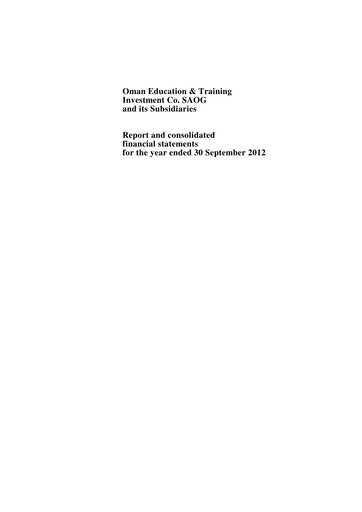 Thumbnail Oman Education and Training Investments (OETI) Financial Statement 2012