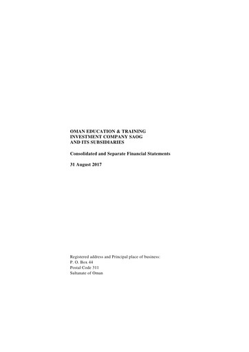 Thumbnail Oman Education and Training Investments (OETI) Financial Statement 2017