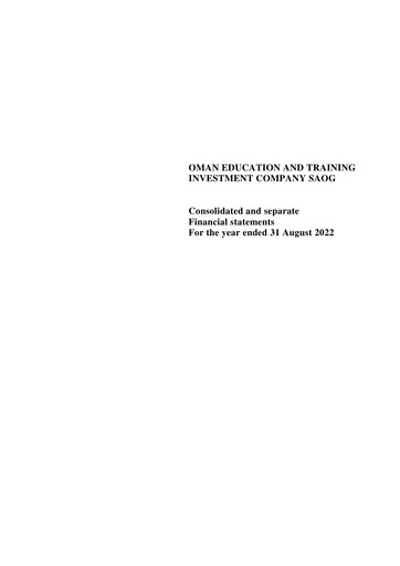 Thumbnail Oman Education and Training Investments (OETI) Financial Statement 2022