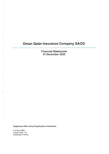 Thumbnail OQIC Oman Qatar Insurance Company Financial Statement 2022