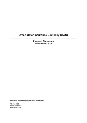 Thumbnail OQIC Oman Qatar Insurance Company Financial Statement 2024