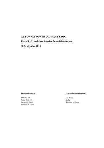 Vorschaubild Al Suwadi Power Finanzmitteilung 2019-9m