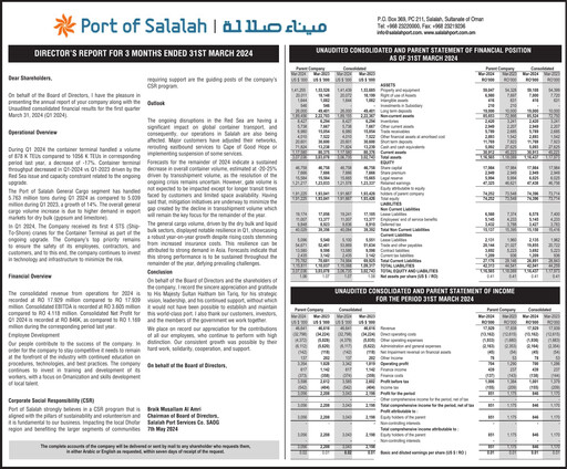 Thumbnail Salalah Port Services Company Quarterly Report 2024-q1
