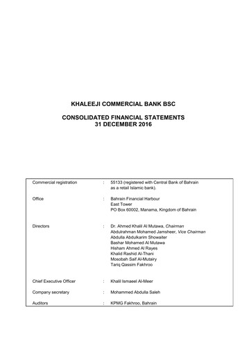 Thumbnail Khaleeji Bank Financial Statement 2016