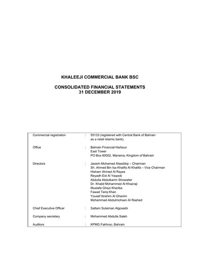 Thumbnail Khaleeji Bank Financial Statement 2019