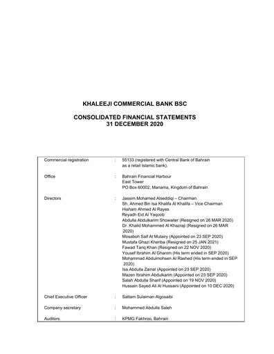 Thumbnail Khaleeji Bank Financial Statement 2020