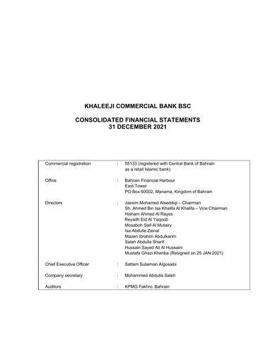 Thumbnail Khaleeji Bank Financial Statement 2021