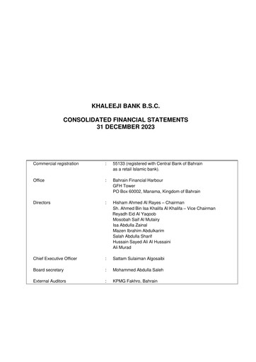 Thumbnail Khaleeji Bank Financial Statement 2023