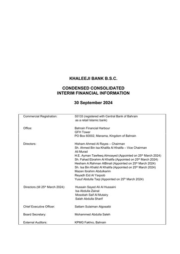 Thumbnail Khaleeji Bank Financial Statement 2024-9m