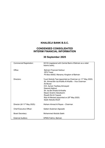 Vorschaubild Khaleeji Bank Finanzmitteilung 2025-9m