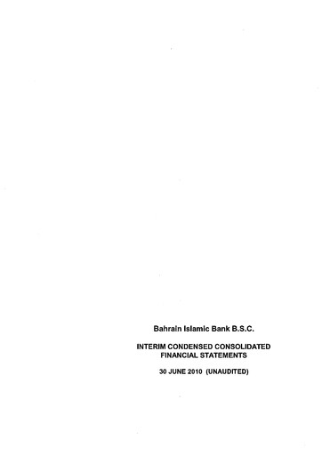 Thumbnail Bahrain Islamic Bank Financial Statement 2010-h1