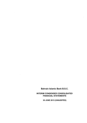 Thumbnail Bahrain Islamic Bank Financial Statement 2013-h1
