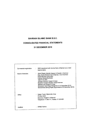 Thumbnail Bahrain Islamic Bank Financial Statement 2015