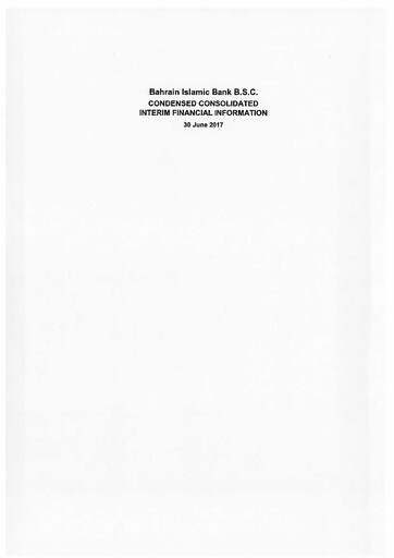 Thumbnail Bahrain Islamic Bank Financial Statement 2017-h1
