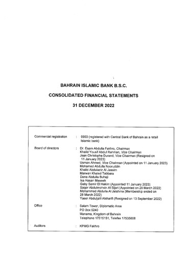 Thumbnail Bahrain Islamic Bank Financial Statement 2022