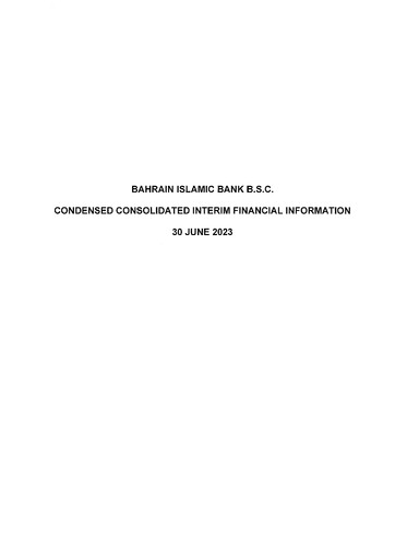 Thumbnail Bahrain Islamic Bank Financial Statement 2023-h1