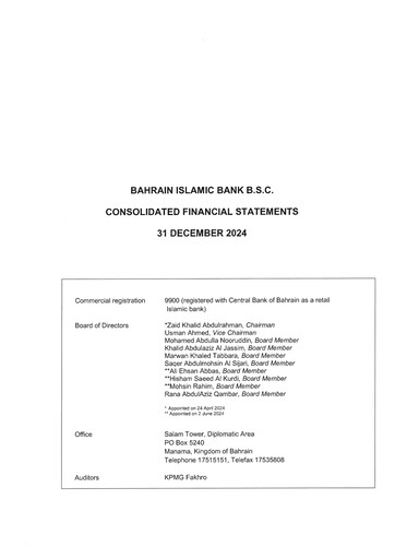 Thumbnail Bahrain Islamic Bank Financial Statement 2024