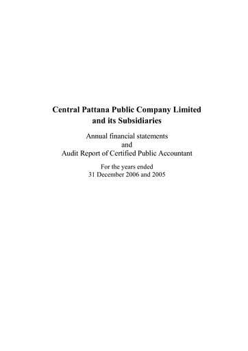 Thumbnail Central Pattana
 Financial Statement 2006
