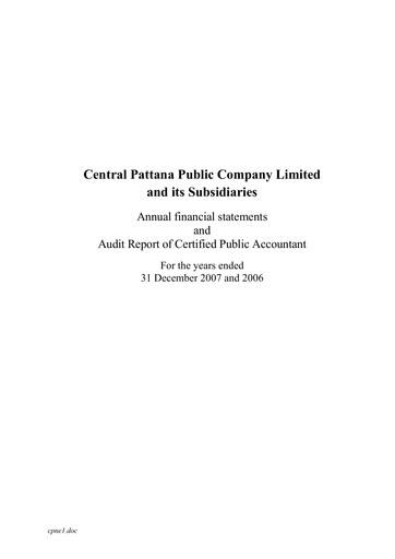 Thumbnail Central Pattana
 Financial Statement 2007