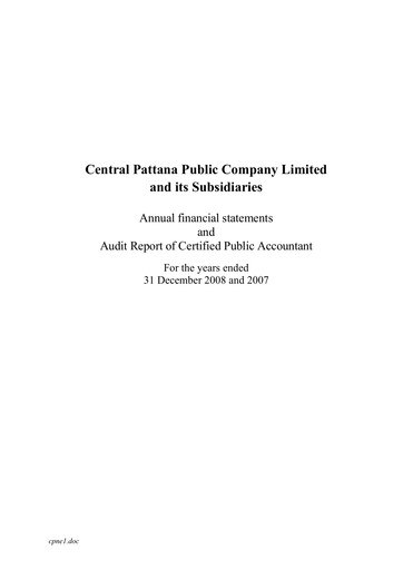 Thumbnail Central Pattana
 Financial Statement 2008