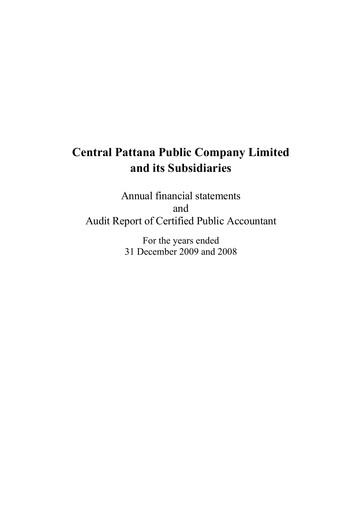 Thumbnail Central Pattana
 Financial Statement 2009