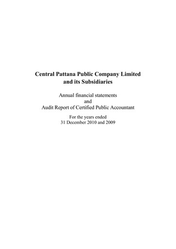 Thumbnail Central Pattana
 Financial Statement 2010