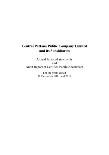 Thumbnail Central Pattana
 Financial Statement 2011