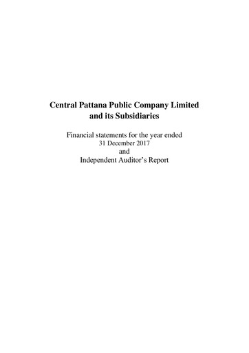 Thumbnail Central Pattana
 Financial Statement 2017