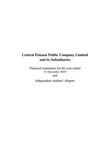 Thumbnail Central Pattana
 Financial Statement 2019