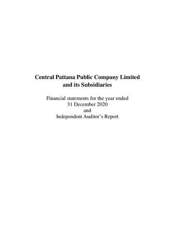 Thumbnail Central Pattana
 Financial Statement 2020