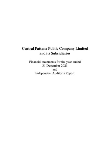 Thumbnail Central Pattana
 Financial Statement 2021