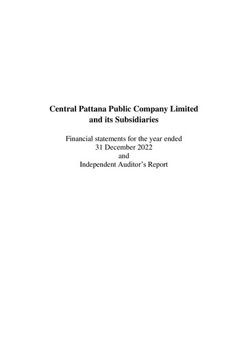 Thumbnail Central Pattana
 Financial Statement 2022