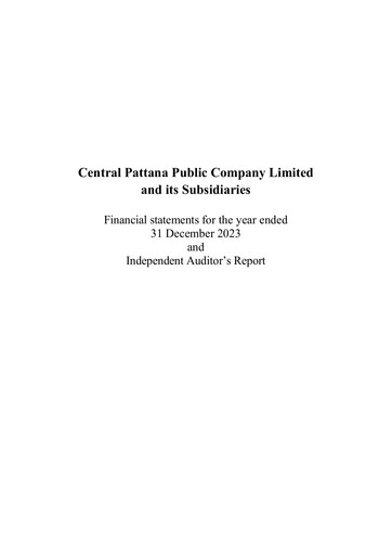 Thumbnail Central Pattana
 Financial Statement 2023