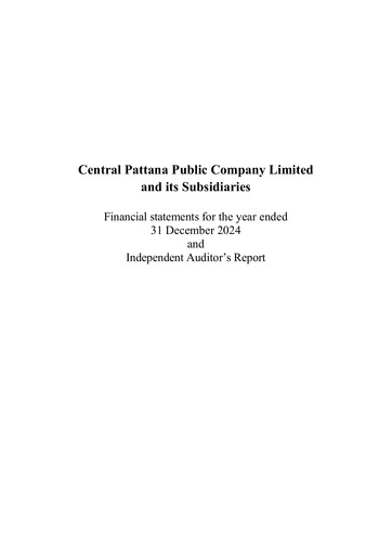 Thumbnail Central Pattana
 Financial Statement 2024