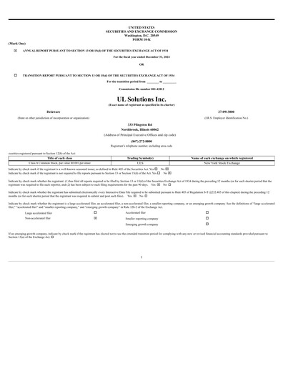 Thumbnail UL Solutions Annual Report 2024