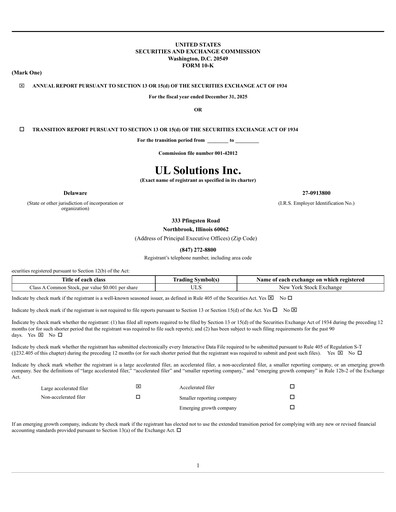 Thumbnail UL Solutions Annual Report 2025