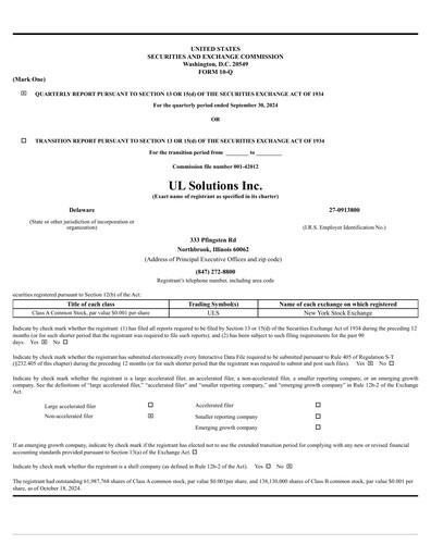 Thumbnail UL Solutions Quarterly Report 2024-q3