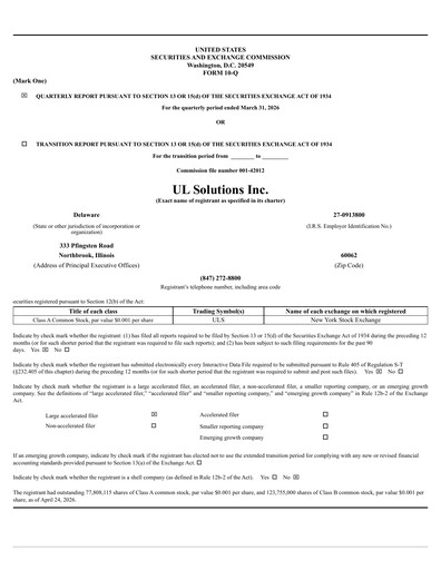 Thumbnail UL Solutions Quarterly Report 2026-q1