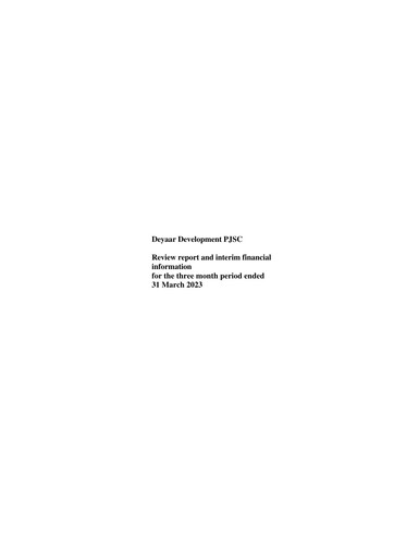 Thumbnail Deyaar Development Financial Statement 2023-q1