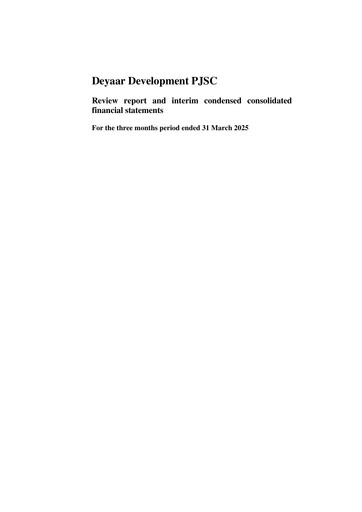 Thumbnail Deyaar Development Financial Statement 2025-q1