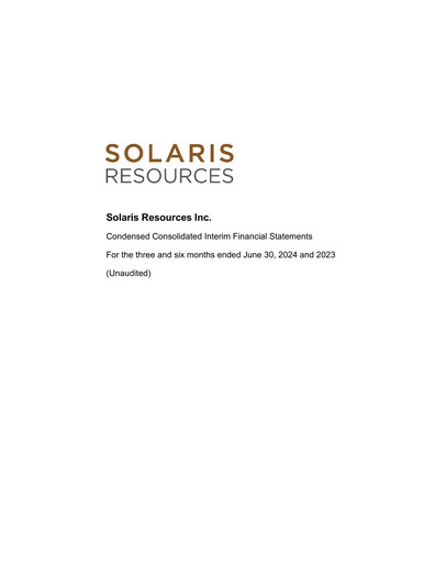 Thumbnail Solaris Resources Quarterly Report 2024-q2