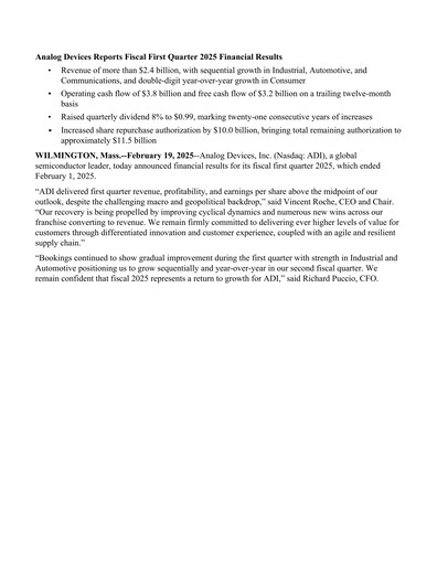 Thumbnail Analog Devices Quarterly Report 2025-q1