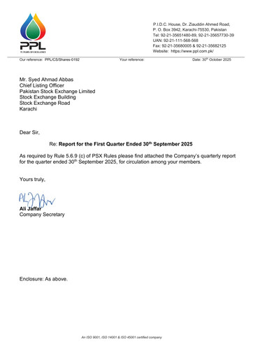 Vorschaubild Pakistan Petroleum Quartalsbericht 2025-q1