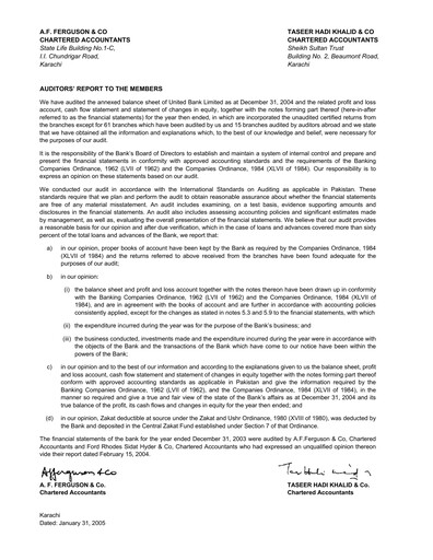 Thumbnail United Bank (Pakistan) Financial Statement 2004