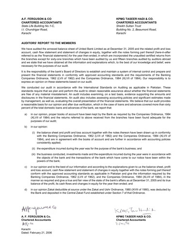 Thumbnail United Bank (Pakistan) Financial Statement 2005