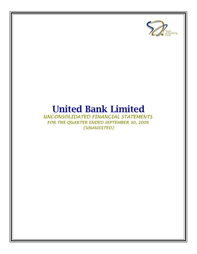 Thumbnail United Bank (Pakistan) Financial Statement 2009-9m