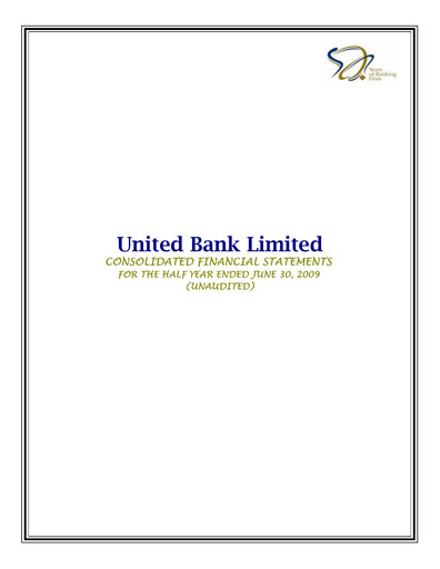 Thumbnail United Bank (Pakistan) Financial Statement 2009-h1