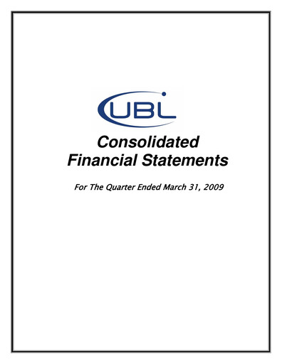 Thumbnail United Bank (Pakistan) Financial Statement 2009-q1